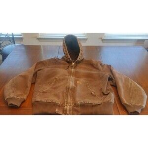 Carhartt Insulated Lined Hooded Men's Jacket Size Large  RN 14806 Brown